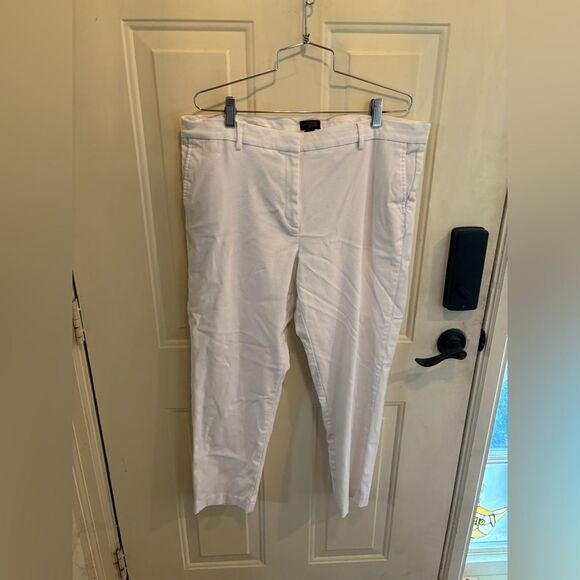 J. Jill White Wearever Collection Refined Woven Trousers size 18 - Picture 2 of 4